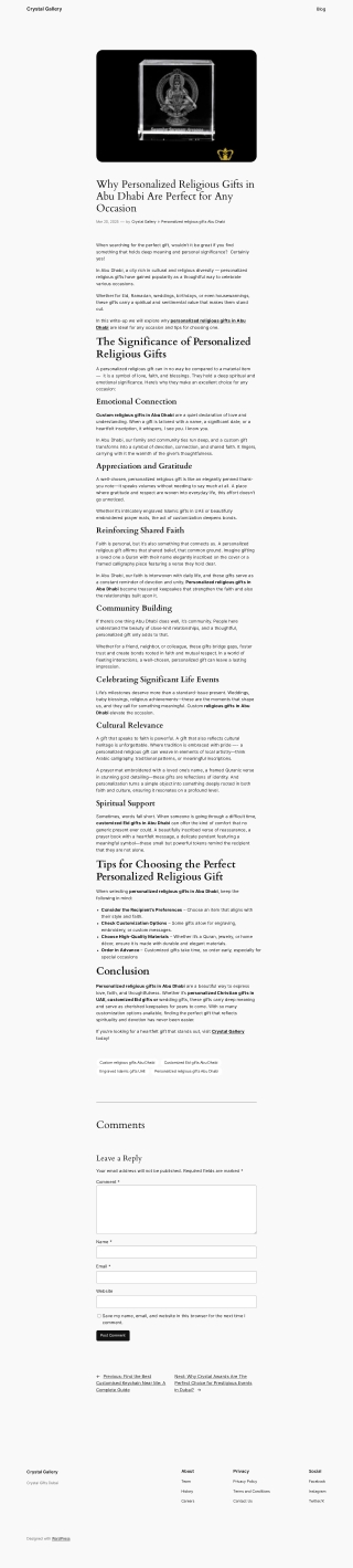 Why Personalized Religious Gifts in Abu Dhabi Are Perfect for Any Occasion