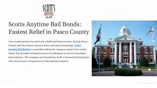 Trusted Bail Bondsman in Pasco County – Quick Release, Low Rates