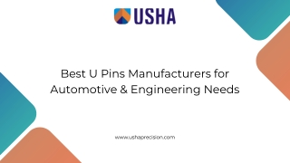 Best U Pins Manufacturers for Automotive & Engineering Needs