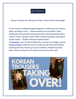 Korean Trousers Are Taking Over! Here’s How to Wear Them Right