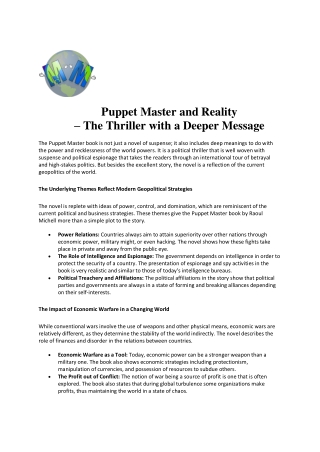 Puppet Master and Reality – The Thriller with a Deeper Message