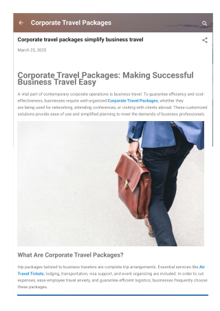 Corporate travel packages simplify business travel