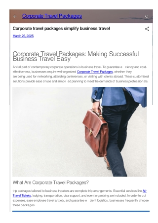 Corporate travel packages simplify business travel