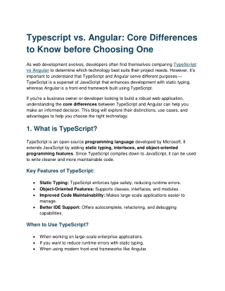 TypeScript vs Angular: Core Differences to Know Before Choosing One