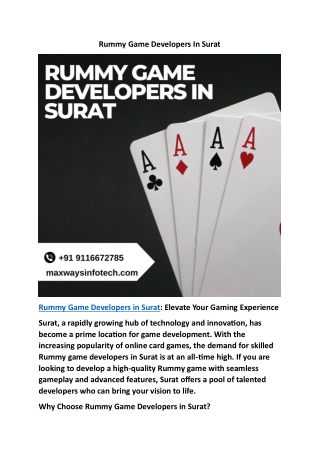 Rummy Game Developers In Surat