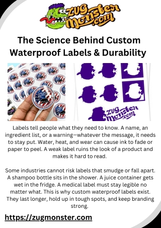 Durable Custom Waterproof Labels for Any Application