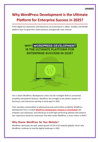 Why WordPress Development is the Ultimate Platform for Enterprise Success in 2025