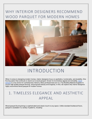 Why Interior Designers Recommend Wood Parquet for Modern Homes