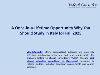 A Once-in-a-Lifetime Opportunity Why You Should Study in Italy for Fall 2025