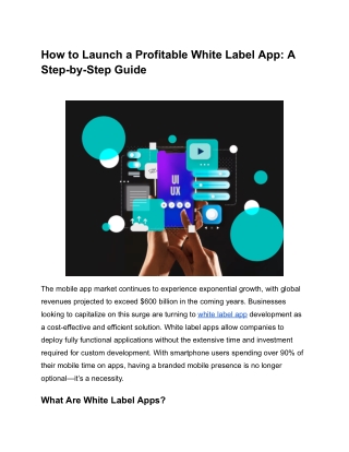 How to Launch a Profitable White Label App_ A Step-by-Step Guide
