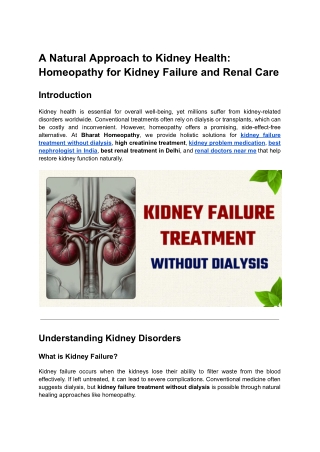 A Natural Approach to Kidney Health_ Homeopathy for Kidney Failure and Renal Care