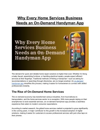 Why Every Home Services Business Needs an On-Demand Handyman App