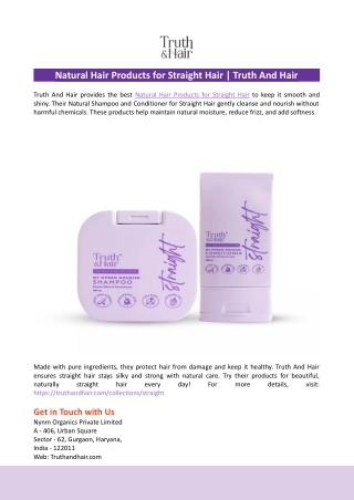 Natural Hair Products for Straight Hair