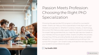 Passion Meets Profession Choosing the Right PhD Specialization