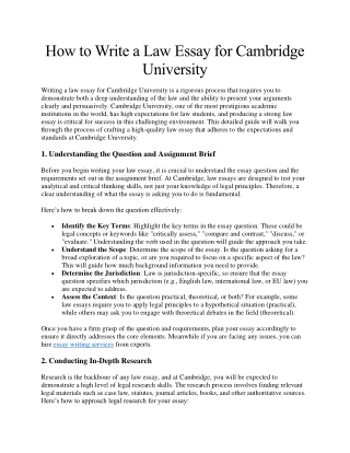 How to Write a Law Essay for Cambridge University