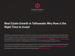 Premium Properties in Tathawade, Pune – Harivishva Infinia