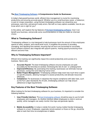 The Best Timekeeping Software