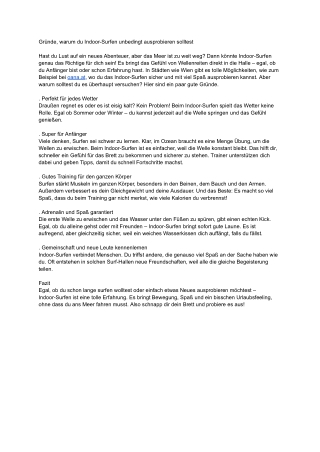 Gründe, warum du Indoor-Surfen unbedingt ausprobieren solltest