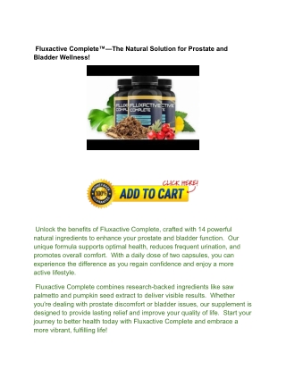 How Does Fluxactive Complete Work_