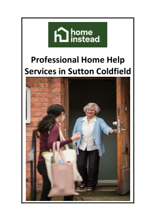 Professional Home Help Services in Sutton Coldfield