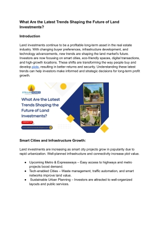 What are the Latest Trends Shaping the Future of Land Investments