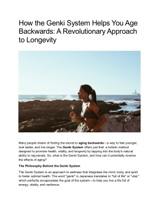 How the Genki System Helps You Age Backwards