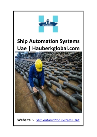 Ship Automation Systems Uae  Hauberkglobal.com