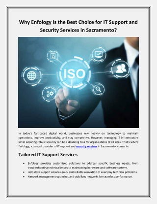 Why Enfology Is the Best Choice for IT Support and Security Services in Sacramento