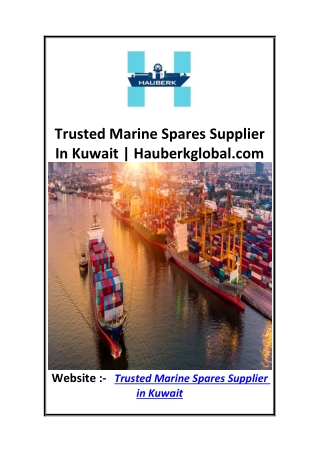Trusted Marine Spares Supplier In Kuwait  Hauberkglobal.com