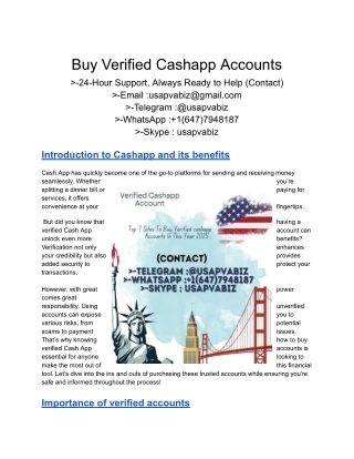 How to Buy Verified Cashapp  Accounts .....