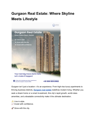 Gurgaon Real Estate_ Where Skyline Meets Lifestyle