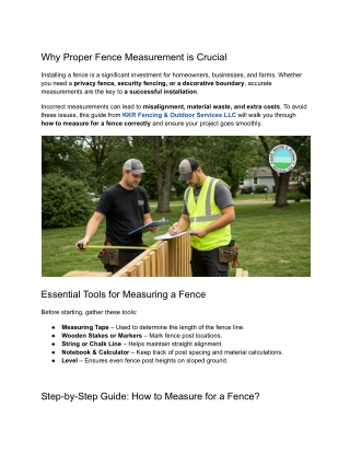 Why Proper Fence Measurement is Crucial
