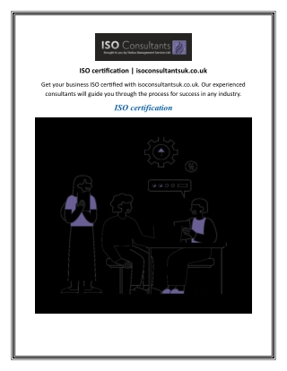 ISO certification  isoconsultantsuk.co.uk