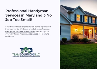 Professional Handyman Services in Maryland No Job Too Small