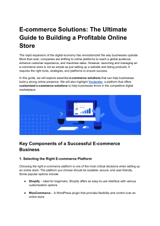 E-commerce Solutions: The Ultimate Guide to Building a Profitable Online Store