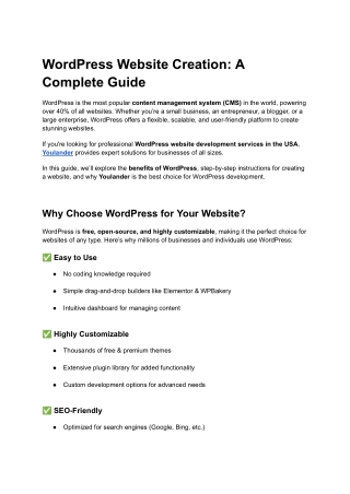 WordPress Website Creation: A Complete Guide
