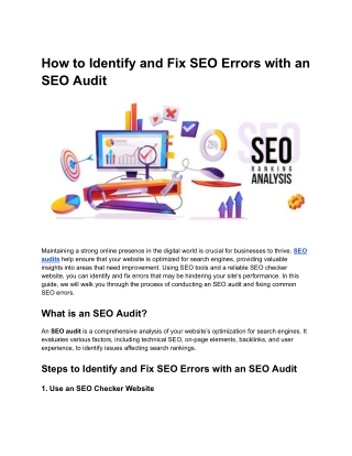 How to Identify and Fix SEO Errors with an SEO Audit
