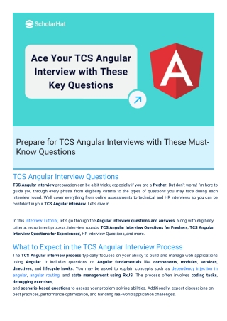 TCS Angular Interview Questions PDF By ScholarHat