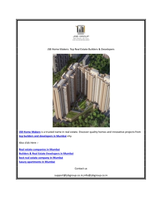 Top Real Estate Builders & Developers