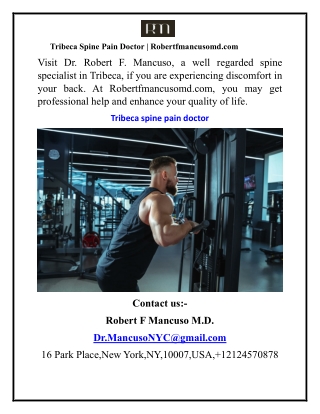 Tribeca Spine Pain Doctor  Robertfmancusomd.com