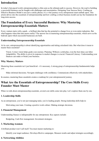 Designing Your Success Story: Crafting an Effective Business Model