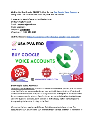 Top 5 Sites to Buy Google Voice Accounts (PVA & Old)