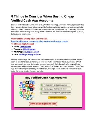 8 Things to Consider When Buying Cheap Verified Cash App Accounts