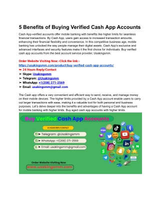 5 Benefits of Buying Verified Cash App Accounts