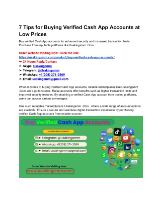 7 Tips for Buying Verified Cash App Accounts at Low Prices