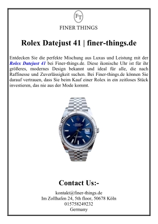 Rolex Datejust 41 | finer-things.de