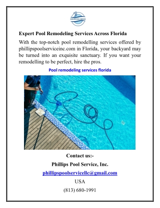 Expert Pool Remodeling Services Across Florida
