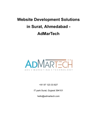 Website Development Solutions in Surat, Ahmedabad - AdMarTech
