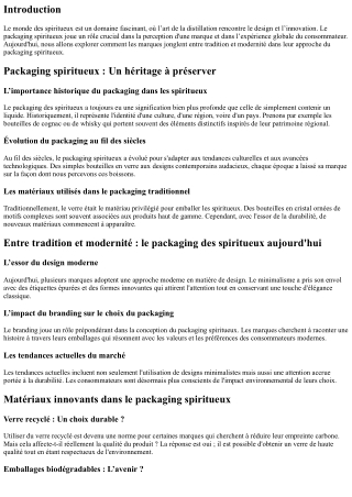 Entre tradition et modernité : le packaging des spiritueux aujourd'hui