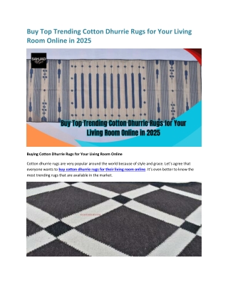 Buy Top Trending Cotton Dhurrie Rugs for Your Living Room Online in 2025